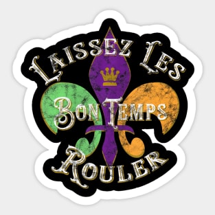 Laissez Les Bon Temps Rouler Mardi Gras 2024 Fleur de Lis Sticker